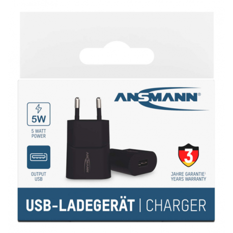 ANSMANN HC105 - Power adapter - 5 Watt - 1 A (USB) - black - 3
