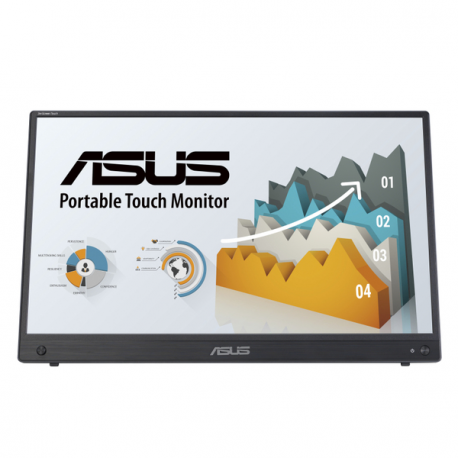 ASUS ZenScreen Touch MB16AHT - LED monitor - 16" (15.6" viewable) - portable - touchscreen - 1920 x 1080 Full HD (1080p) @ 60 Hz - IPS - 250 cd/m² - 700:1 - 5 ms - Mini HDMI, 2xUSB-C - speakers - dark grey - 3