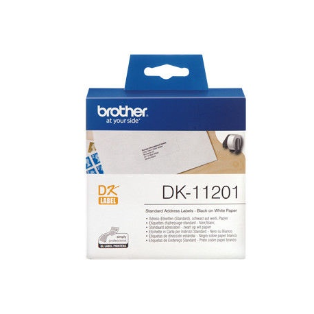 Brother DK-11201 - Black on white - 29 x 90 mm 400 label(s) (1 roll(s) x 400) address labels - for Brother QL-1050, 1060, 1110, 500, 550, 560, 570, 580, 600, 650, 700, 710, 720, 820 - 20