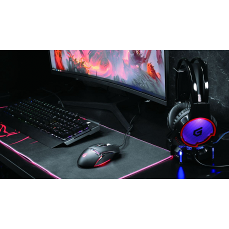 Conceptronic DJEBBEL 8 - Mouse - ergonomic - optical - 8 buttons - wired - USB - black, silver - 7