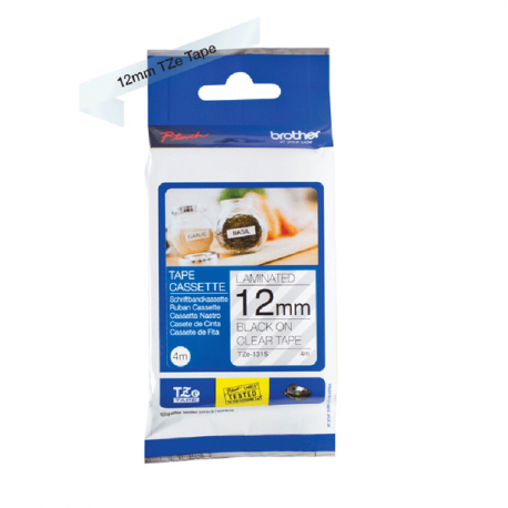 Brother TZe-131S - Black on transparent - Roll (1.2 cm x 4 m) 1 cassette(s) laminated tape - for Brother PT-D210, D600, H110; P-Touch PT-1005, 1880, D460, D610; P-Touch Cube Plus PT-P710 - 1