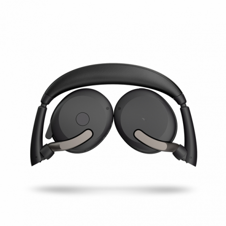 Jabra Evolve2 65 Flex UC Stereo - Headset - on-ear - Bluetooth - wireless - active noise cancelling - USB-C - black - with wireless charging pad - Optimised for UC - 3