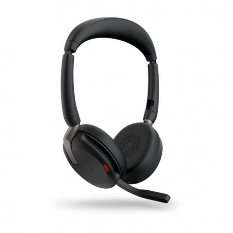 Jabra Evolve2 65 Flex UC Stereo - Headset - on-ear - Bluetooth - wireless - active noise cancelling - USB-A - black - Optimised for UC - 0