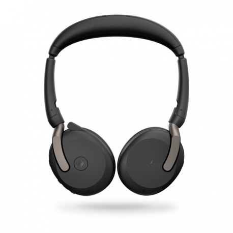 Jabra Evolve2 65 Flex MS Stereo - Headset - on-ear - Bluetooth - wireless - active noise cancelling - USB-A - black - Certified for Microsoft Teams - 1