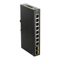 D-Link DIS 100G-10S - Switch - unmanaged - 8 x 10 / 100 / 1000 + 2 x 100 / 1000 SFP - DIN rail mountable, wall-mountable
