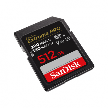 SanDisk Extreme Pro - Flash memory card - 512 GB - Video Class V60 / UHS-II U3 / Class10 - SDXC UHS-II - 1