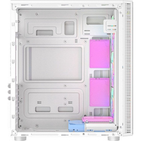 Gembird Fornax 500 - Tower - ATX - windowed side panel (glass) - no power supply (ATX) - white - USB / Audio - 4