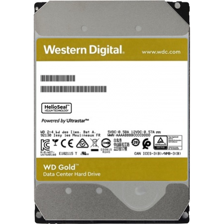 WD Gold - Hard drive - Enterprise - 24 TB - internal - 3.5" - SATA 6Gb / s - 7200 rpm - buffer: 512 MB - 0