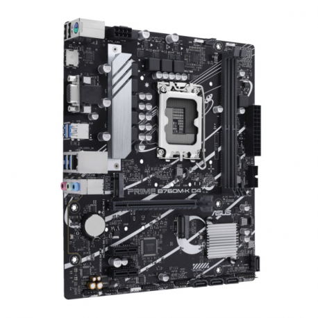 ASUS PRIME B760M-K D4 - Motherboard - micro ATX - LGA1700 Socket - B760 Chipset - USB 3.2 Gen 1 - 2.5 Gigabit LAN - onboard graphics (CPU required) - HD Audio (8-channel) - 1
