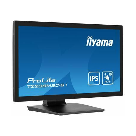 iiyama ProLite T2238MSC-B1 - LED monitor - 21.5" - touchscreen - 1920 x 1080 Full HD (1080p) - IPS - 600 cd / m² - 1000:1 - 5 ms - HDMI, DisplayPort - speakers - matte black - 0
