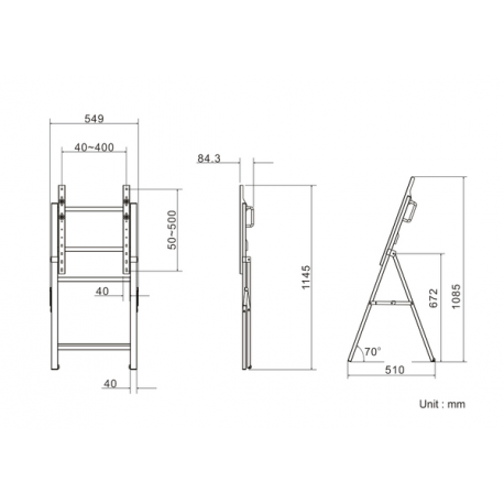 Multibrackets M Easel - Stand - for LCD display - plastic, steel - black - screen size: 32"-55" - mounting interface: 400 x 600 mm - 10