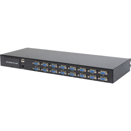 DIGITUS Professional DS-72214 - KVM switch - 16 x KVM port(s) - rack-mountable - 0