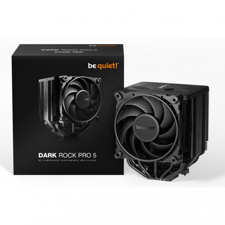 be quiet! Dark Rock PRO 5 - Processor cooler - (for: LGA1155, LGA1150, LGA1151, AM4, LGA1200, LGA1700, AM5) - aluminium and copper - 135 mm - black - 3