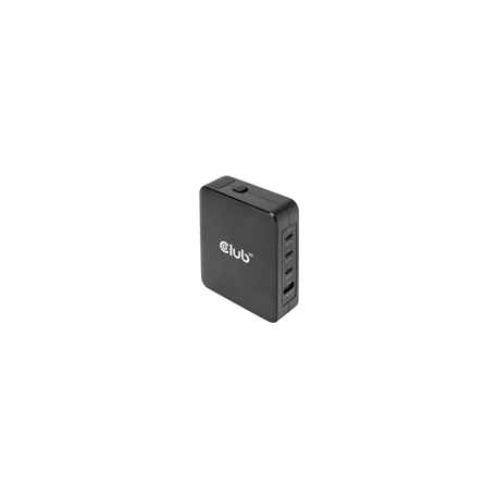 Club 3D CAC-1917 - Power adapter - GaN technology - 140 Watt - 5 A - Power Delivery 3.1, PD / PPS - 4 output connectors (USB, 3 x USB-C) - on cable: USB-C - International - 0