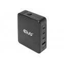 Club 3D CAC-1917 - Power adapter - GaN technology - 140 Watt - 5 A - Power Delivery 3.1, PD / PPS - 4 output connectors (USB, 3 x USB-C) - on cable: USB-C - International