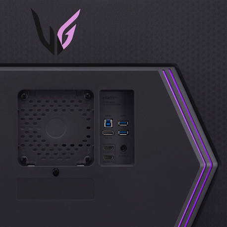 LG UltraGear 32GR93U-B - GR93U Series - LED monitor - gaming - 32" (31.5" viewable) - 3840 x 2160 4K @ 144 Hz - IPS - 500 cd / m² - 1000:1 - DisplayHDR 400 - 1 ms - 2xHDMI, DisplayPort - purple grey - 8