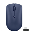 Lenovo - Mouse - compact - right and left-handed - optical - 4 buttons - wireless - 2.4 GHz - USB-C wireless receiver - abyss blue - brown box - CRU