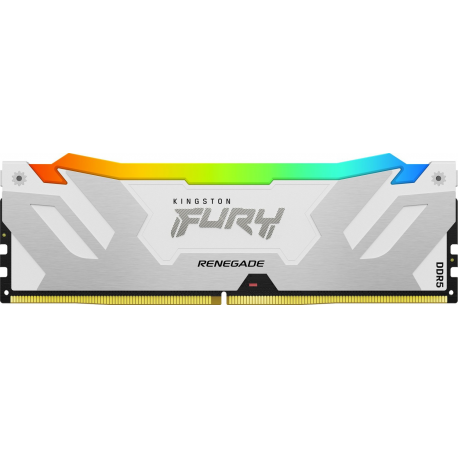 Kingston FURY Renegade RGB - DDR5 - module - 32 GB: 1 x 32 GB - DIMM 288-pin - 6400 MHz  /  PC5-51200 - CL32 - 1.1 V - unbuffered - on-die ECC - white, silver - 1