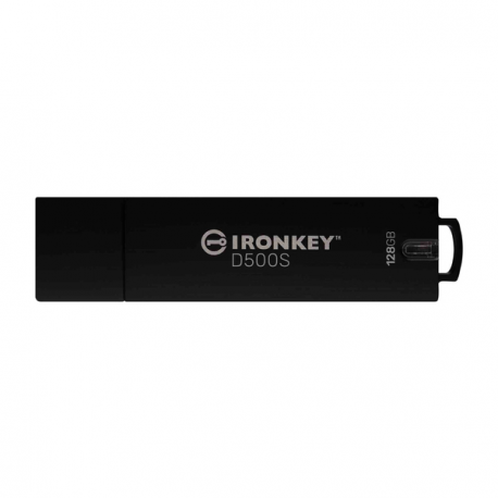 Kingston IronKey D500S - USB flash drive - encrypted - 128 GB - USB 3.2 Gen 1 - TAA Compliant - 3