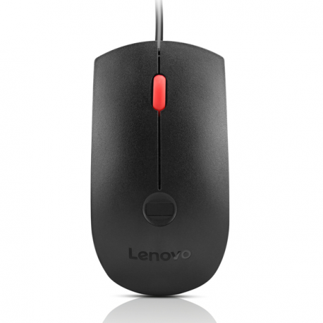 Lenovo - Mouse - ergonomic - optical - 3 buttons - wired - USB-A - black - brown box - CRU - 3