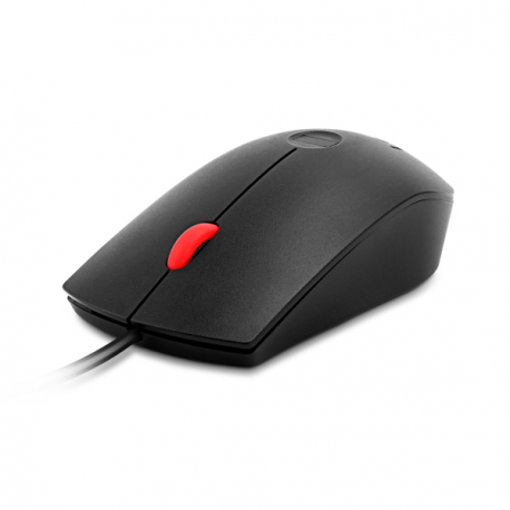 Lenovo - Mouse - ergonomic - optical - 3 buttons - wired - USB-A - black - brown box - CRU - 4