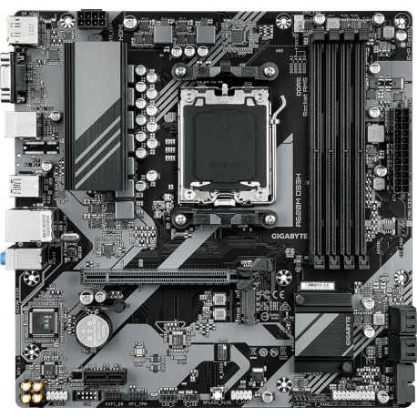 Gigabyte A620M DS3H - 1.0 - motherboard - micro ATX - Socket AM5 - AMD A620 Chipset - USB 3.2 Gen 1, USB-C 3.2 Gen 1 - Gigabit LAN - onboard graphics (CPU required) - HD Audio (8-channel) - 2