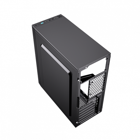 Gembird Fornax M100B - - ATX - windowed side panel (glass) - no power supply (ATX) - black - USB / Audio - 4