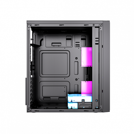 Gembird Fornax M100B - - ATX - windowed side panel (glass) - no power supply (ATX) - black - USB / Audio - 8