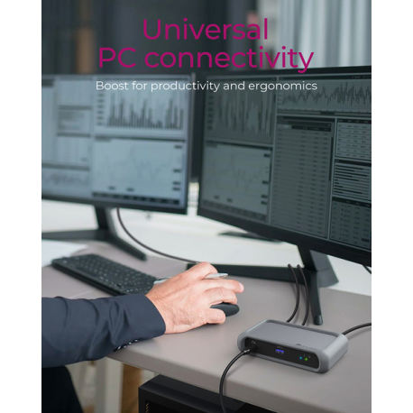 ICY BOX IB-HUB801-TB4 - Hub - 3 x Thunderbolt 4 + 1 x USB 3.2 Gen 2 - desktop - 2