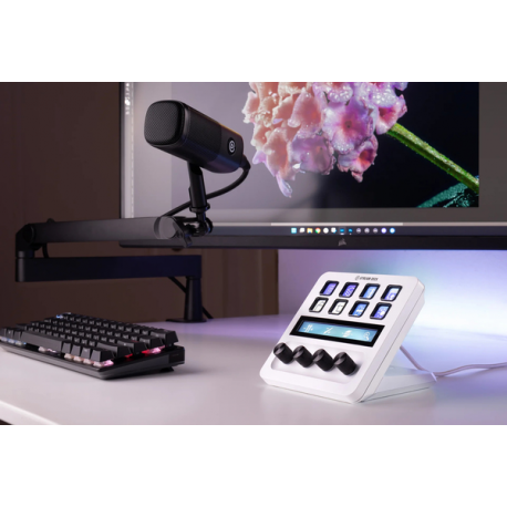 Elgato Stream Deck + - Keypad - with LCD touch panel, 4 dials - backlit - USB 2.0 - white - 1