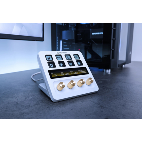 Elgato Stream Deck + - Keypad - with LCD touch panel, 4 dials - backlit - USB 2.0 - white - 5