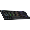 Logitech G PRO X - Keyboard - tenkeyless - backlit - Bluetooth, 2.4 GHz - key switch: GX Red Linear - black
