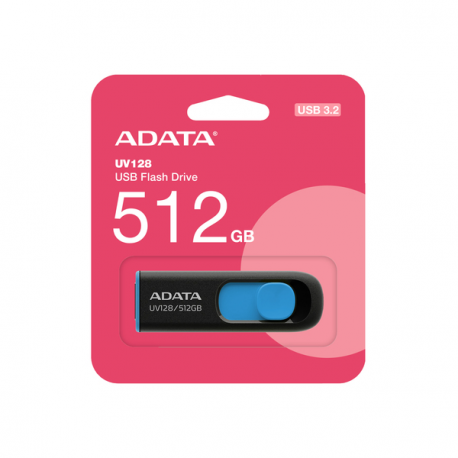 ADATA UV128 - USB flash drive - 512 GB - USB 3.2 Gen 1 - black & blue - 1