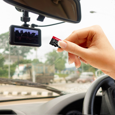 ADATA High Endurance - Flash memory card (microSDXC to SD adapter included) - 512 GB - A2 / Video Class V30 / UHS-I U3 / Class10 - microSDXC UHS-I - 5