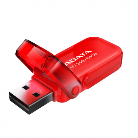 ADATA UV240 - USB flash drive - 64 GB - USB 2.0 - red - 2