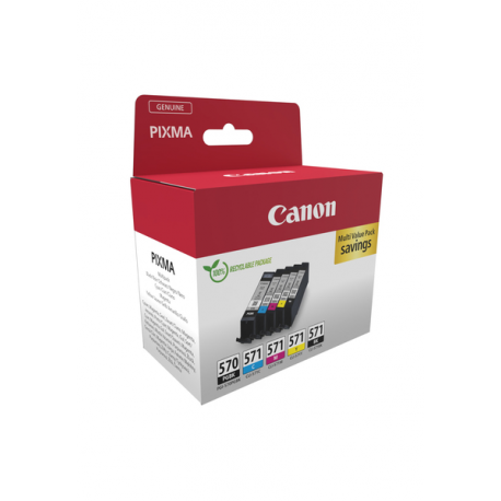 Canon PGI-570 / CLI-571 PGBK / BK / C / M / Y Multi Pack - 5-pack - black, yellow, cyan, magenta, pigmented black - original - box - ink tank - 2