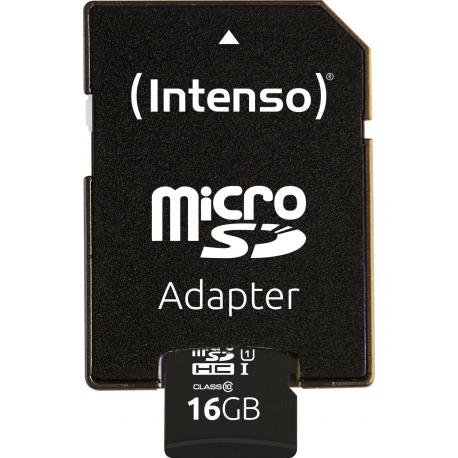 Intenso Performance - Flash memory card (microSDHC to SD adapter included) - 16 GB - UHS-I U1  /  Class10 - microSDHC UHS-I - 2