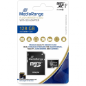MediaRange MR945 - Flash memory card (microSDXC to SD adapter included) - 128 GB - UHS-I  /  Class10 - microSDXC - black