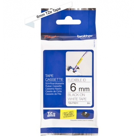 Brother TZe-FX221 - Black on white - Roll (0.9 cm x 8 m) 1 cassette(s) flexible tape - for Brother PT-D600, H200; P-Touch PT-E550; P-Touch Cube Plus PT-P710; P-Touch Pro PT-H111 - 1