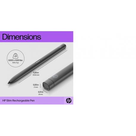 HP Slim - Digital pen - 2 buttons - harbor grey - envelope - for Pro x360 435 G9 Notebook, Fortis 11 G10 Notebook, Fortis 11 G9 Notebook - 10