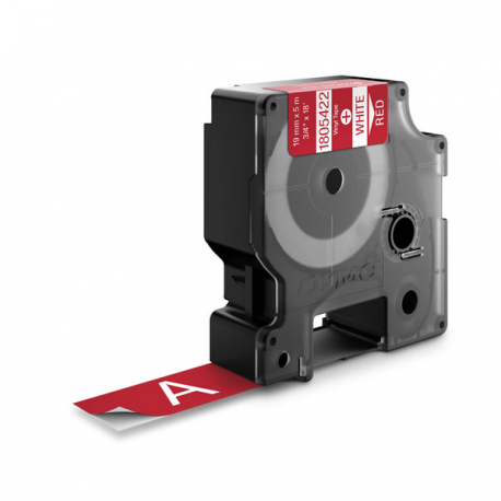 DYMO Rhino Coloured Vinyl - Vinyl - permanent adhesive - white on red - Roll (1.9 cm x 5.5 m) 1 cassette(s) tape - for DYMO ILP219; Rhino 1000, 4200, 5000, 5200, 6000; RhinoPRO 1000, 3000, 5000, 6000, 6500 - 2