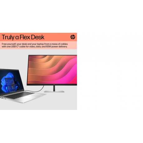 HP E32K G5 - E-Series - LED monitor - 31.5" - 3840 x 2160 4K UHD (2160p) @ 60 Hz - IPS - 350 cd / m² - 1000:1 - 5 ms - HDMI, DisplayPort, USB-C - speakers - black head, black and silver (stand) - 2