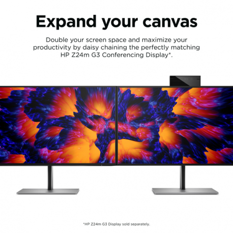 HP Z24q G3 - LED monitor - 23.8" - 2560 x 1440 QHD @ 90 Hz - IPS - 400 cd / m² - 1000:1 - HDR400 - 5 ms - HDMI, DisplayPort - 28