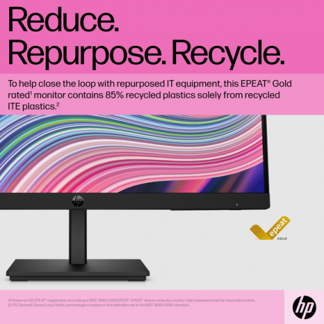 HP P22 G5 - P-Series - LED monitor - 21.5" - 1920 x 1080 Full HD (1080p) @ 75 Hz - IPS - 250 cd / m² - 1000:1 - 5 ms - HDMI, VGA, DisplayPort - black - 11