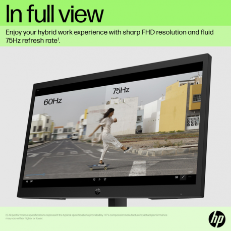 HP P22v G5 - P-Series - LED monitor - 21.45" - 1920 x 1080 Full HD (1080p) @ 75 Hz - VA - 200 cd / m² - 3000:1 - 5 ms - HDMI, VGA - black - 7