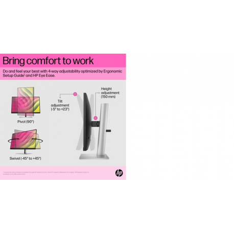 HP E24t G5 - E-Series - LED monitor - 23.8" - touchscreen - 1920 x 1080 Full HD (1080p) @ 75 Hz - IPS - 300 cd / m² - 1000:1 - 5 ms - HDMI, DisplayPort, USB-C - black, black and silver (stand) - 17