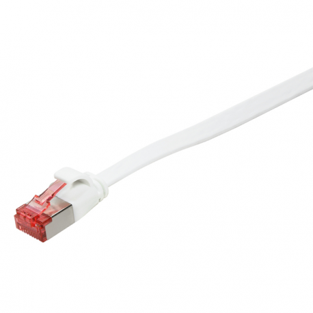 LogiLink SlimLine - Patch cable - RJ-45 (M) to RJ-45 (M) - 1 m - U / FTP, PiMF - CAT 6 - molded, snagless, flat - white - 1