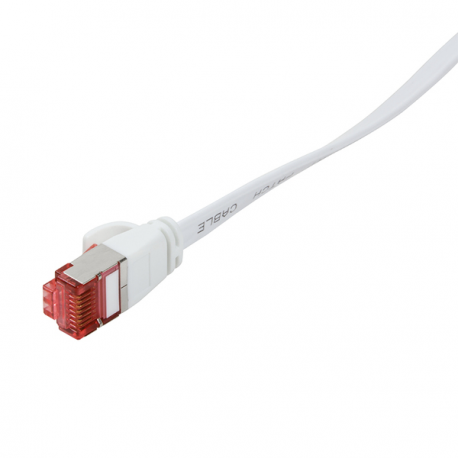 LogiLink SlimLine - Patch cable - RJ-45 (M) to RJ-45 (M) - 1 m - U / FTP, PiMF - CAT 6 - molded, snagless, flat - white - 2
