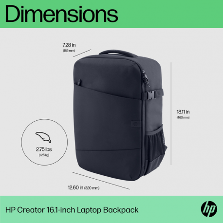 HP - Creator Edition - notebook carrying backpack - 16.1" - dark navy - for Victus by HP Laptop 15, 16; Laptop 15, 15s; Pavilion x360 Laptop - 1