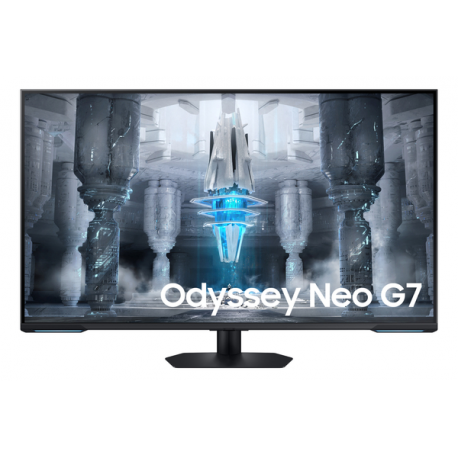 Samsung Odyssey Neo G7 S43CG700NU - G70NC Series - QLED monitor - Smart - gaming - 43" - 3840 x 2160 4K @ 144 Hz - VA - 400 cd / m² - 4250:1 - DisplayHDR 600 - 1 ms - 2xHDMI, DisplayPort - speakers - black, white - 0